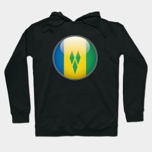 St Vincent and The Grenadines National Flag Glossy Button Hoodie